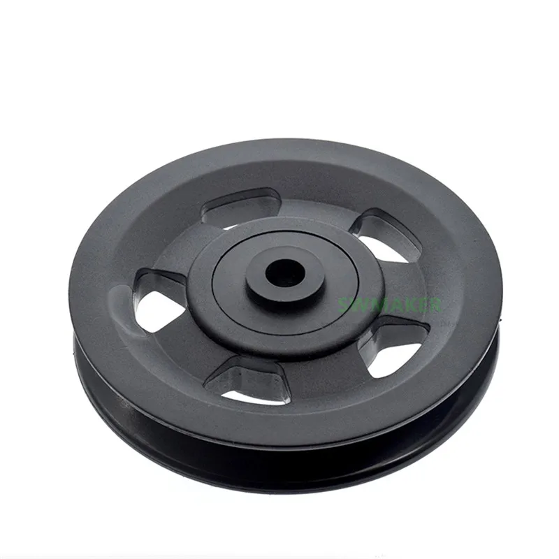 1pcs 10*114*20mm 17*114*20mm 6203 bearing PU-coated pulley, wire rope guide wheel/crane, large flying bird motion equipment roll