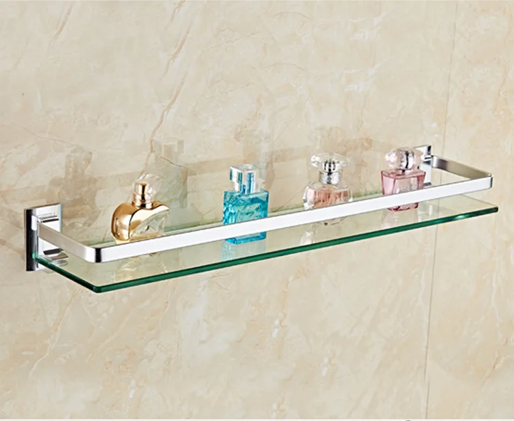 28/38/48/58cm square glass bathroom shelf 8mm thickness