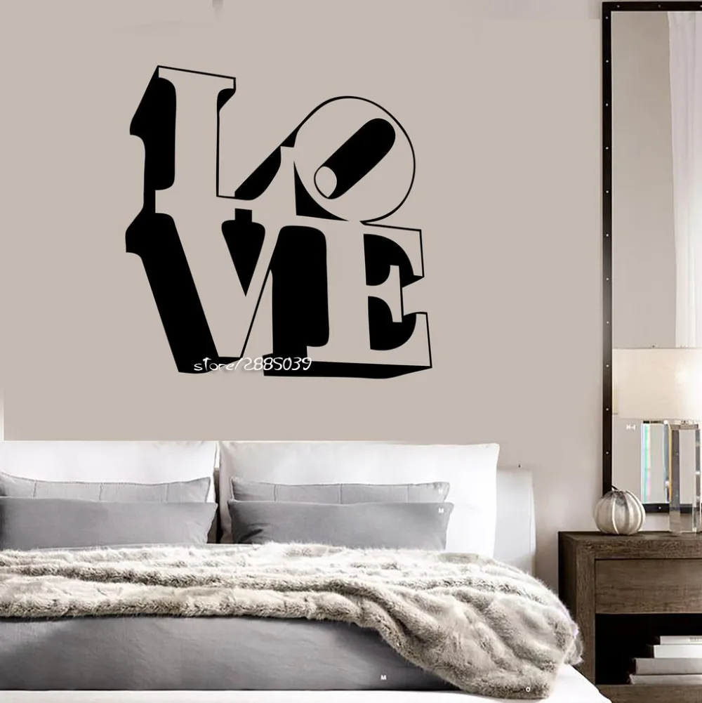 Love Lettering Vinyl Wall Decals Romance Decor for Bedroom Wall Stickers Home Decor Wallpaper decortion maison mural SA843