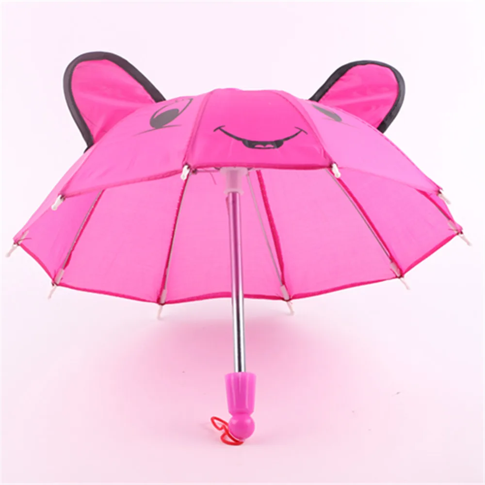 Bunny Ear Print Umbrella For 18 Inch American&43Cm Baby New Born Doll Our Generation , For Baby Birthday Festival Gift