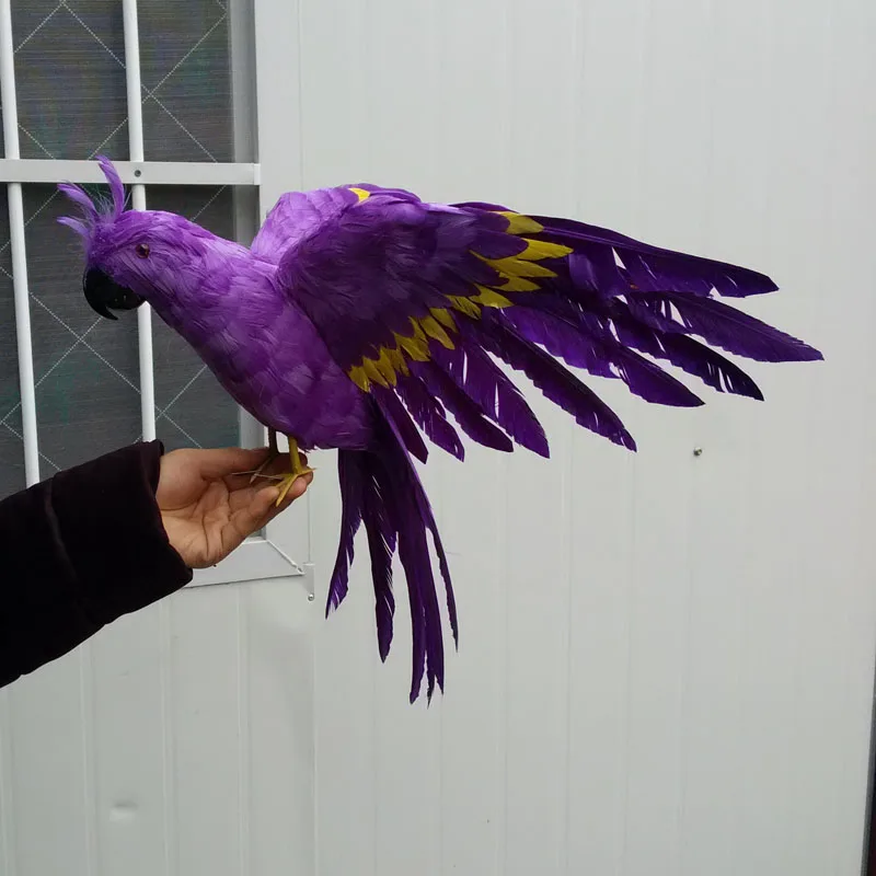 

creative simulation wings parrot toy polyethylene & furs purple parrot doll gift about 40cm 0999