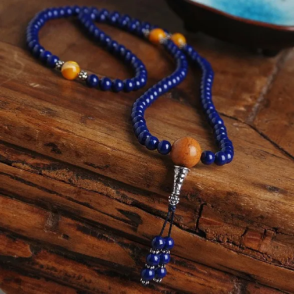 

AAAA 6MM Grade Lapis Lazuli Mala Tibetan Lapis Lazuli Prayer Beads 108 Beads Tibetan Mala Lapis Lazuli Buddhist Mala