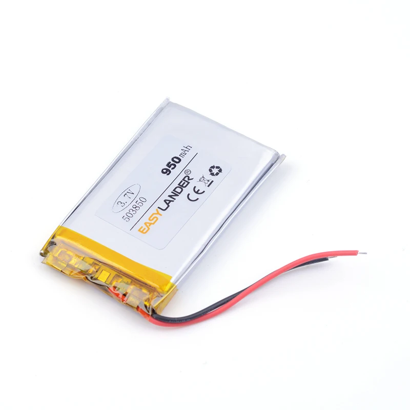 503850 3.7V 950mAh Rechargeable Lithium Li-ion Polymer Battery For GPS DVR toys mp3 Speaker E-book