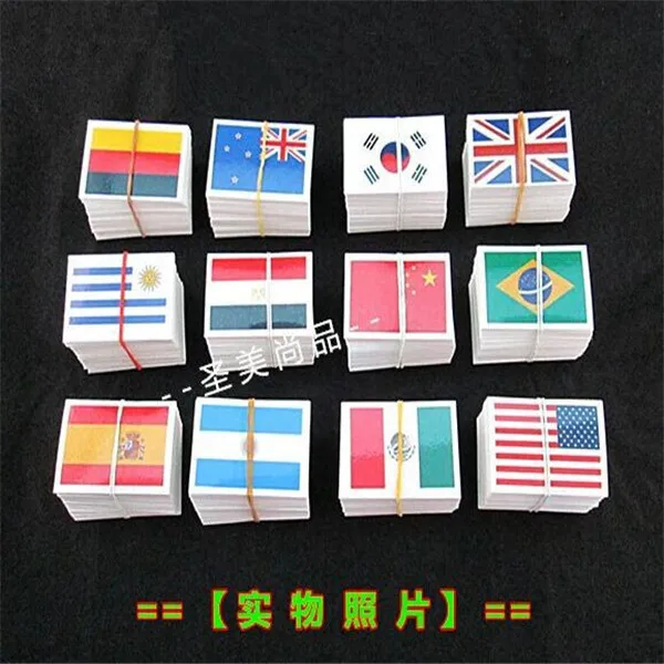 50pcs National Flag Stickers European Football Championship Waterproof Temporary Tattoo Paper Face Stickers Hot Sale