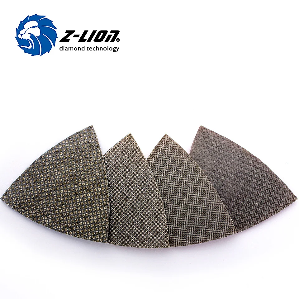 Z-LION 75mm Triangular Diamond Polishing Pads Electroplated Sanding Pad For Multi Tool as Fein Multimaster Dremel Renovator