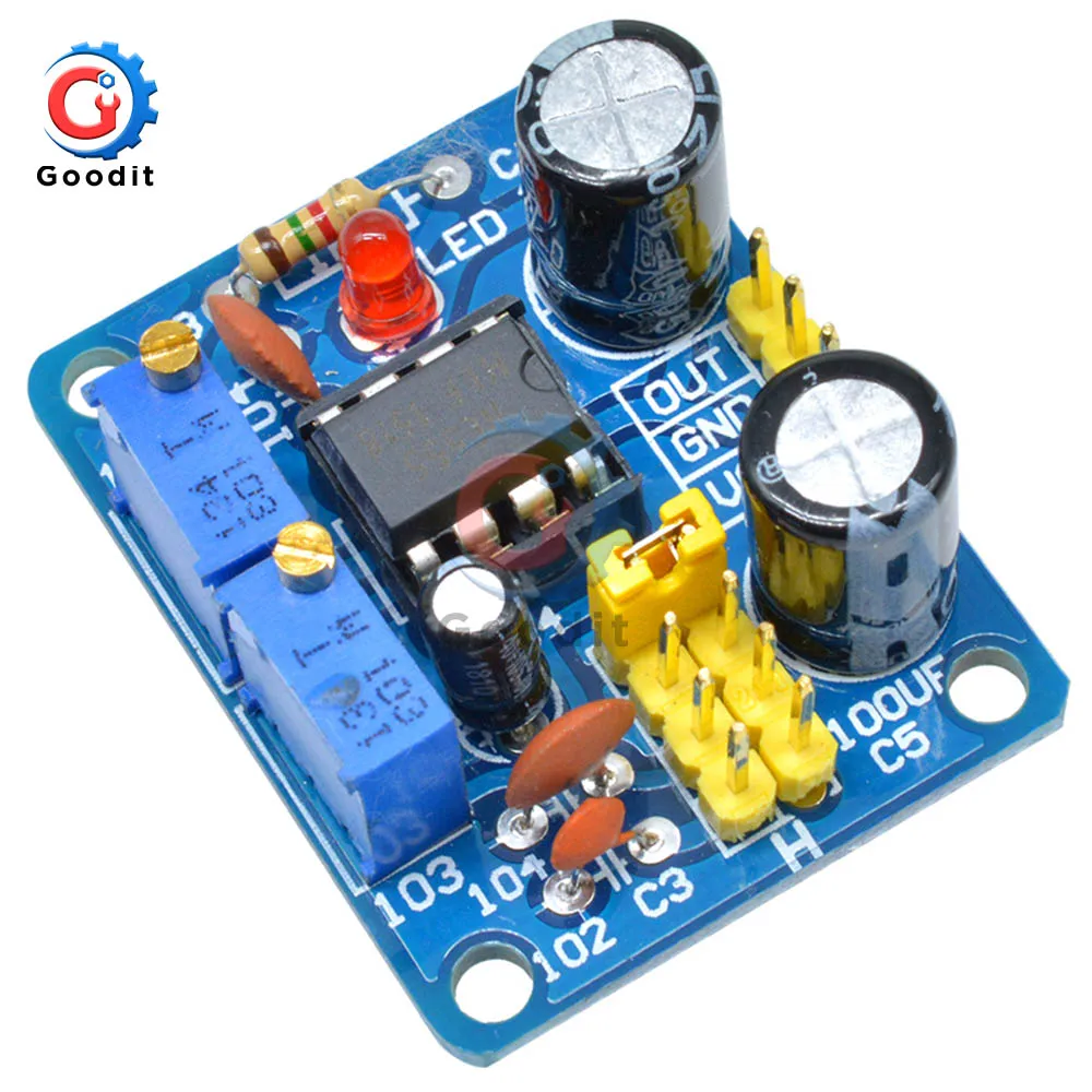 NE555 Pulse Frequency Duty Cycle Square Wave Rectangular Wave Signal Generator Adjustable 555 Board NE555P Module