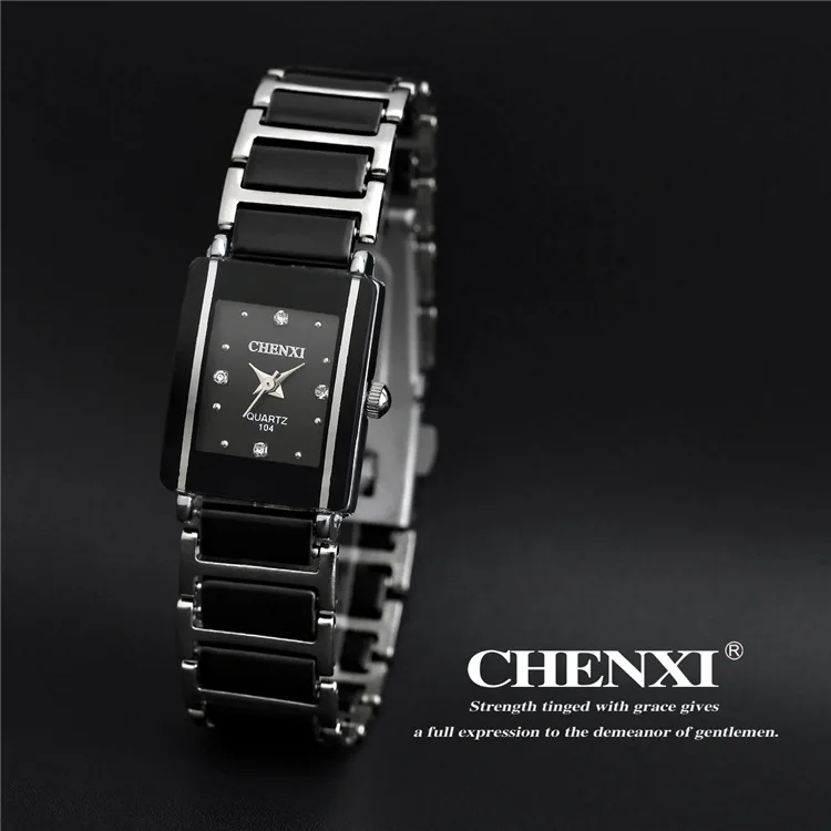 Chenxi-Reloj de pulsera cuadrado de cerámica para hombre y mujer, cronógrafo de ocio, resistente al agua, marca de alta calidad, gran oferta, CX-104