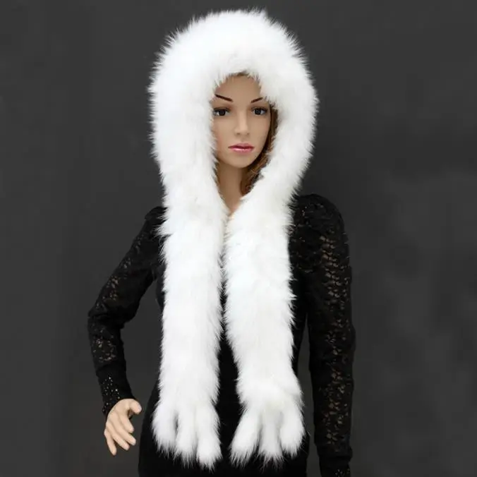 

ZDFURS * Popular fur hat fashion fox fur hat scarf Women Winter Natural Fox Fur Hat