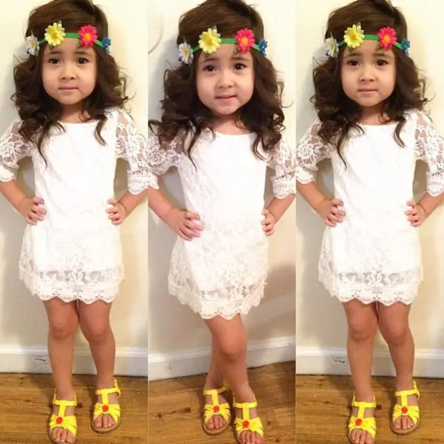 

New Kids Baby Girl Princess Flower Tutu Dress Party Formal Lace Dress Kids Girls