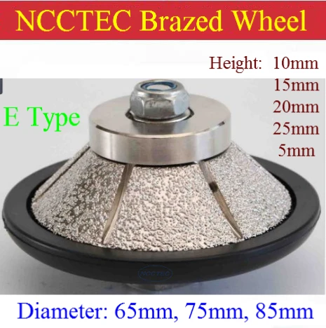 E Type shape [75mm*10mm/15mm/20mm/25mm] Diamond vacuum Brazed hand profile shaping wheel Granite ROUTER BIT