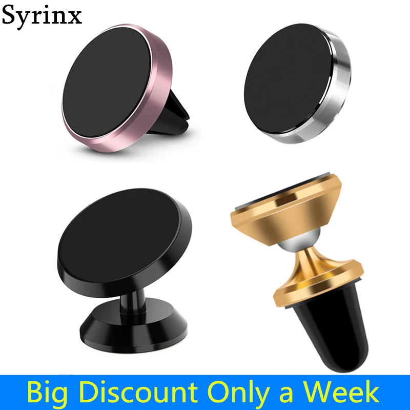 SYRINX Magnetic Mobile Phone Holder for Iphone X XS Max Car Dashboard Bracket Cell Mount Stand Magnet Wall Sticker Auto Support