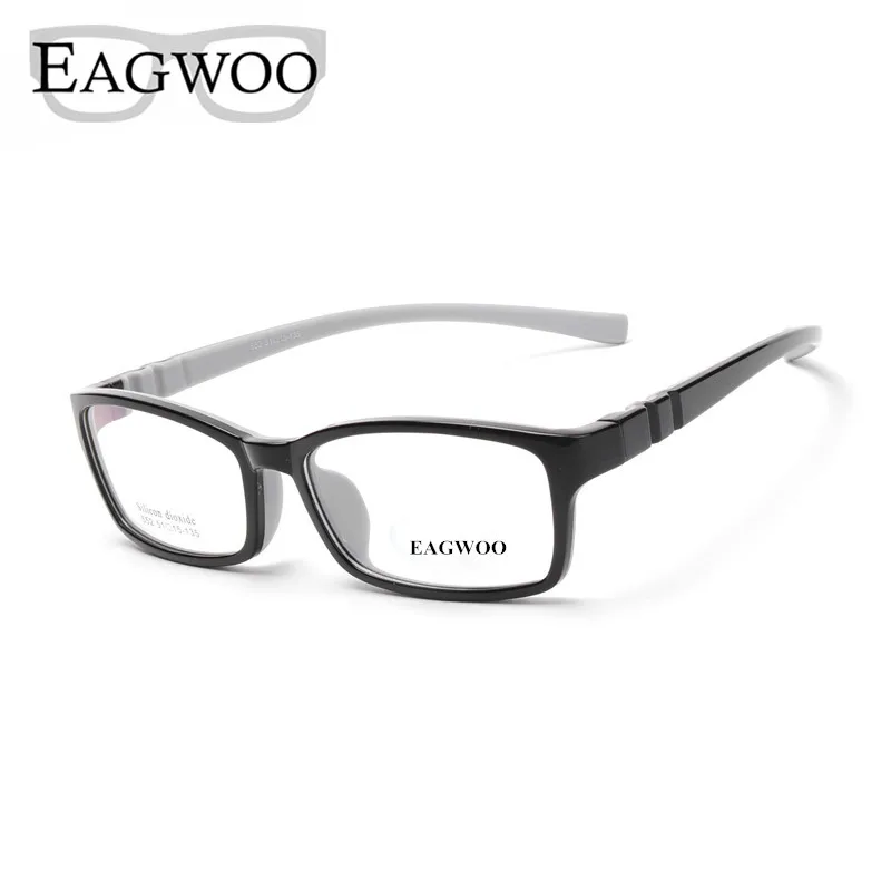 EAGWOO Silicon Soft  Eyeglasses Children Optical Frame Plain Knock Down Optical Frame Boy Girl Sepectacle Clear Spectacle 1552