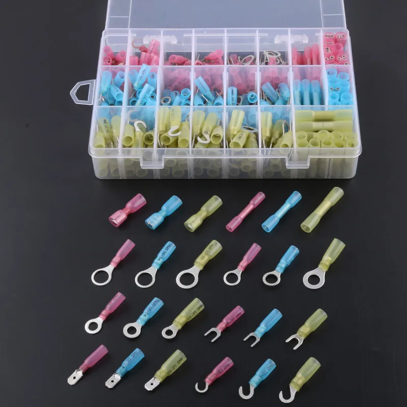 

270PCS Red Blue Yellow Heat Shrink Crimp Automotive Terminals Insulated Electrical Wire Cable Connectors Terminals