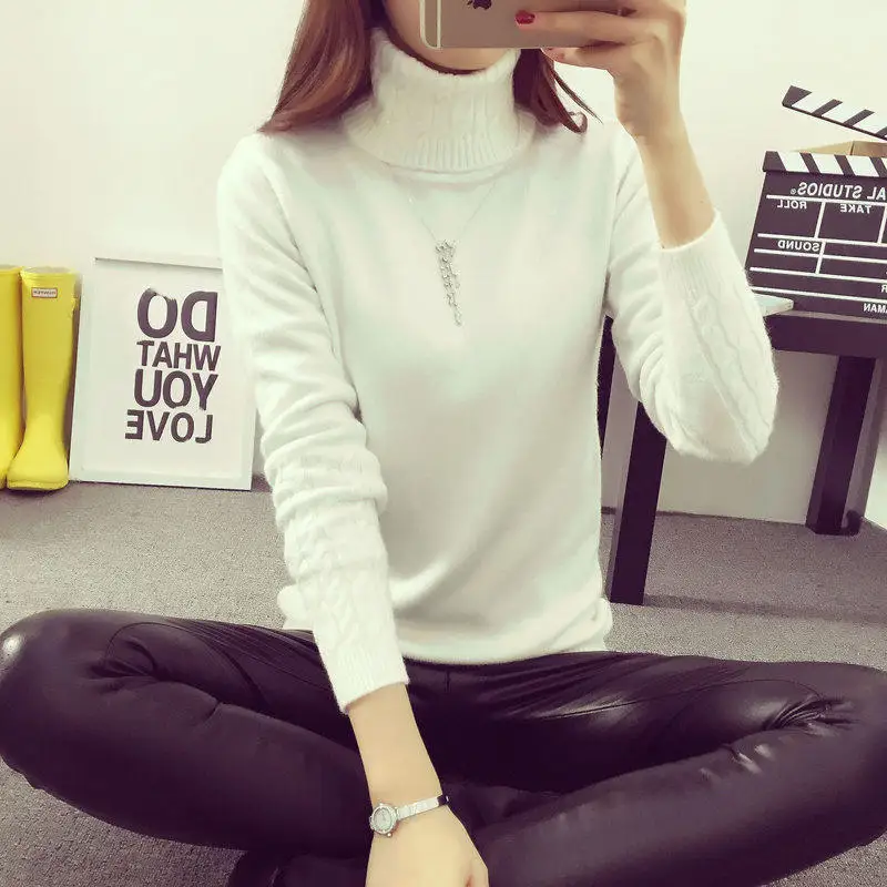 

Hot Spring Autumn Winter Pullovers Fashion turtleneck Sweater Women twisted thickening slim pullover sweater