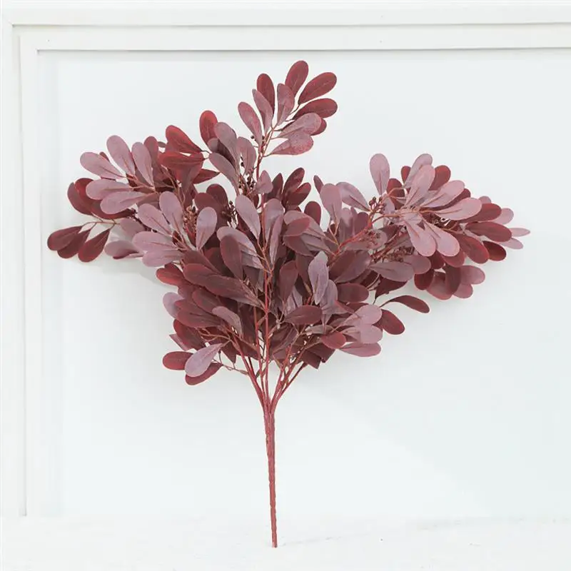 

Simulation Green Jujube Leaf Bouquet 9 Fork Fake Flower Red Blue Green Leaf Home Guest Bedroom Wedding Dress Decoration