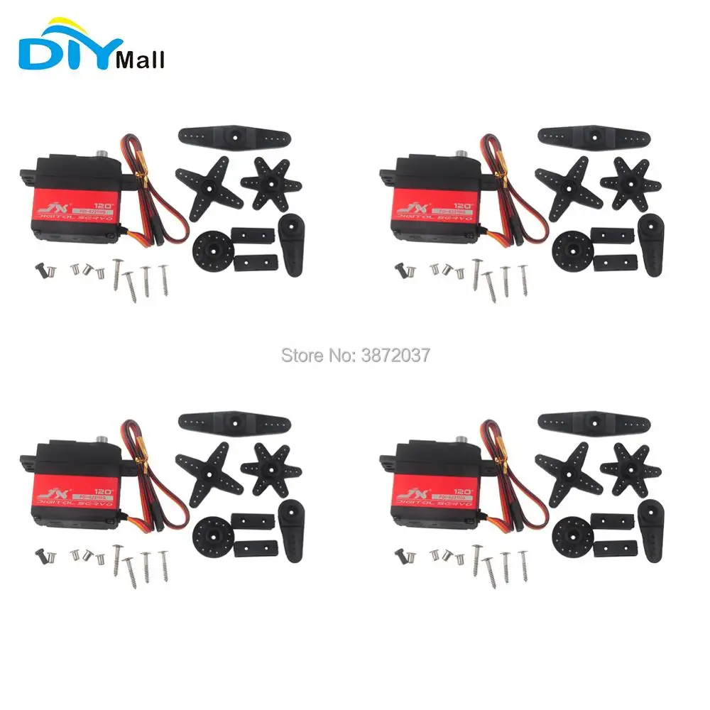 4pcs/lot DIYmall JX PDI-6221MG 20KG Large Torque Digital Servo for Smart Car Crawler Boat Helicopter 4.8-6V