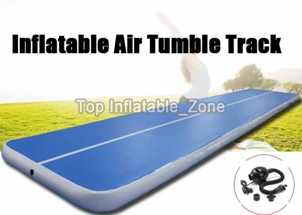 

Blue Color Inflatable Bouncing Mat Top Quality Air Floor For Taekwondo Home Use Air Track Mat With Air Pump