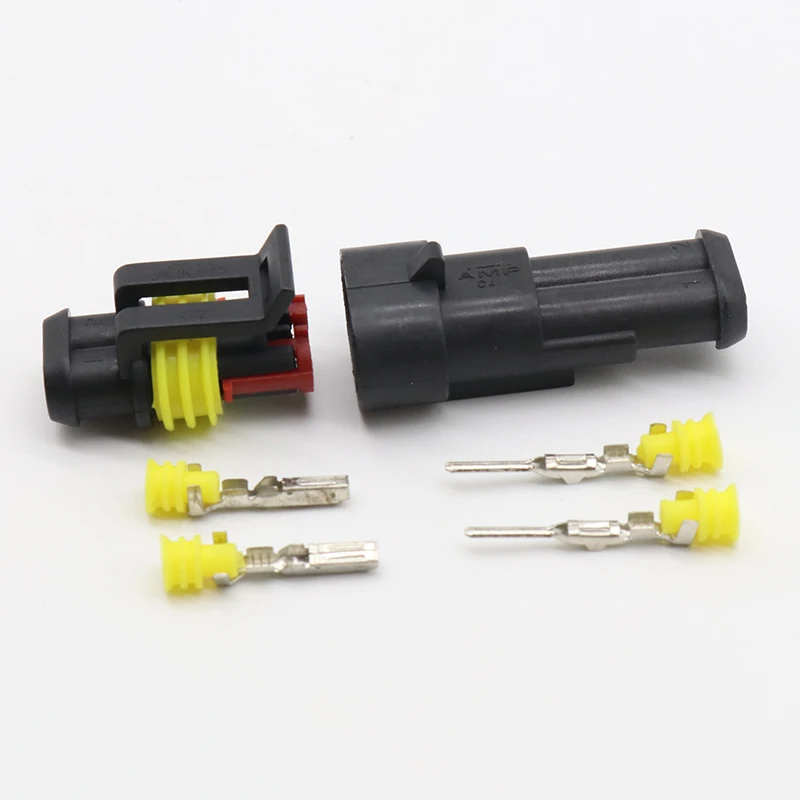 5kits Flame retardancy 2P auto connector waterproof automotive Wire Connector Plug 2 Pins Electrical Car Motorcycle HID