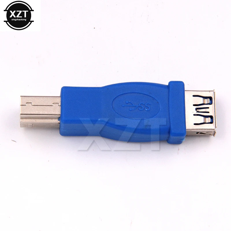 1Pc USB wysokiej jakości 3.0 typ A żeński na typ B męski Adapter złącza wtykowego USB3.0 Adapter konwertera AF na BM