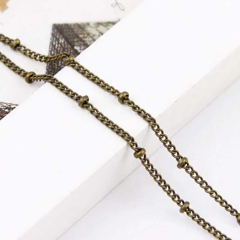2.7mm Iron Metal Bronze Necklace Chains Twisted Link Extension Chain Tails Charm With LobsterClasp  DIY Jewelry Accessories