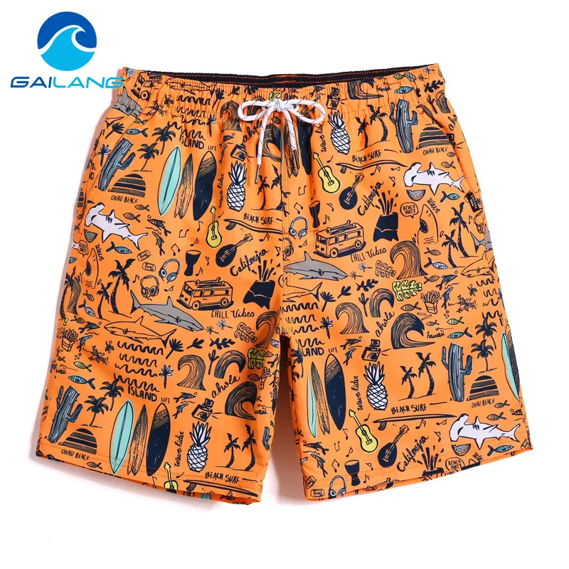 Gailang Brand Mens Casual Shorts Summer Beach Swimwear Men Boardshorts Board Short 2019 Quick Dry Swimsuits Man Jogger Trunks