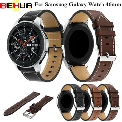 22mm Leather Replacement Watchband Classic Wrist Strap band For Samsung Galaxy Watch 3 45mm 46mm SM-R800 Smartwatch Wristband