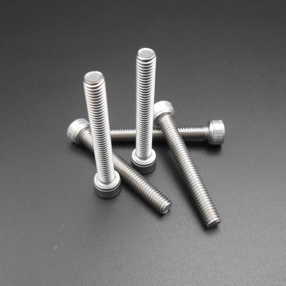 10PCS M6 A2-70 304 Stainless Hexagon Bolt Socket Head Thread Head Cap Screw 6MM X 45MM DIN912 M6*45MM A2 70 Pitch 1mm *AT263X10