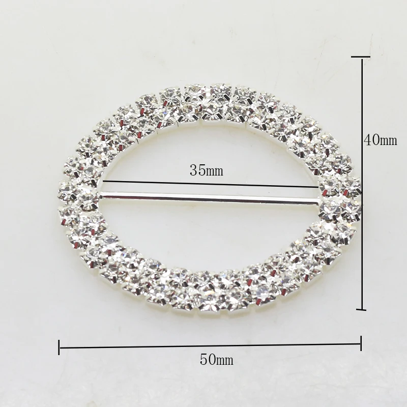 5Pcs/Lot Oval Rhinestones Buckles  40*50mm Jewelry Webbing  Accessories For greeting card DIY Handwork Ribbon Decoration