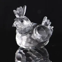 Crystal Chicken Figurines Collection Glass Animal Paperweight Crystal Miniature Craft Home Table Decor Christmas Kids Favor Gift