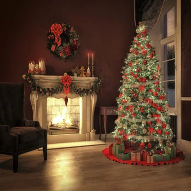 

VinylBDS Christmas photo backdrops christmas tree backdrops photography fireplace Christmas box backgrounds for photo studio