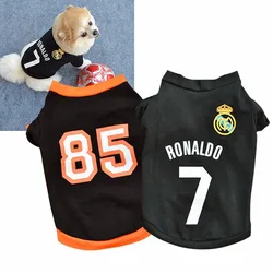 Cool Black Elastic Jersey Pet Dog Clothes Letter & Number Dog Shirt Number 85 And Number 7 Dog Sports Shirts