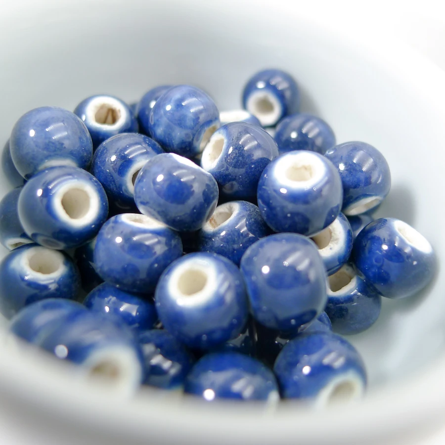 8# 100pcs Jingdezhen Ceramic Beads  For Necklace Making Ceramics Porcelain Bead For Jewelry Making 8mm  Beads #A413C