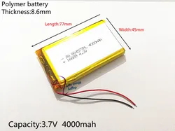 Polymer battery 4000 mah 3.7V 864577 smart home MP3 speakers Li-ion battery for dvr,GPS,mp3,mp4,cell phone,speaker