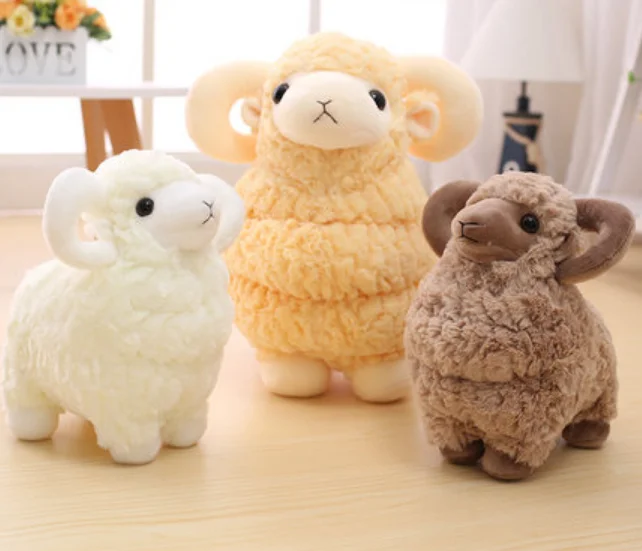 Simulation Lovely Little Sheep Figurine Stuffed Plush Toy Alpaca Plush Toy Baby Appease Toys 25CM Toy Christmas Gift Z813