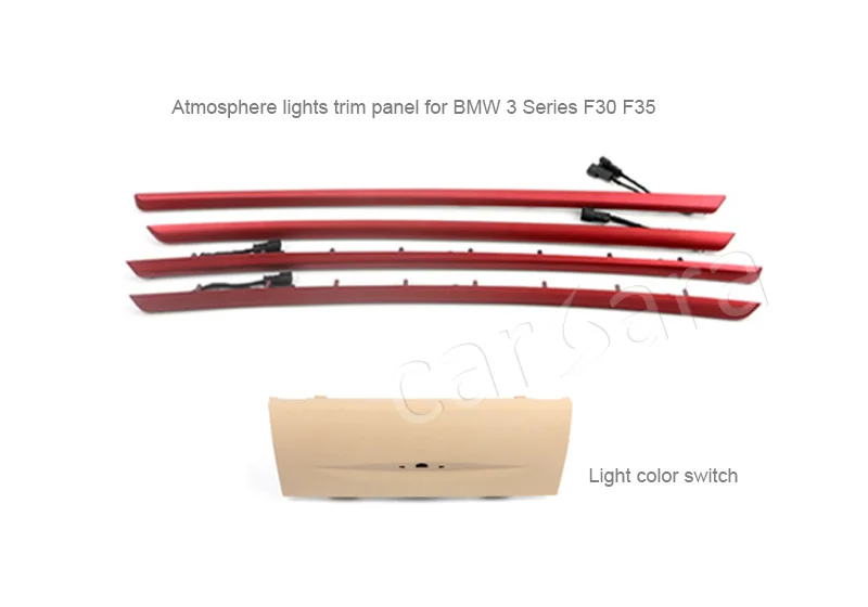 Two-color four doors interior LED decorative atmosphere lights on trim panel for BMW 3 Series F30 F35