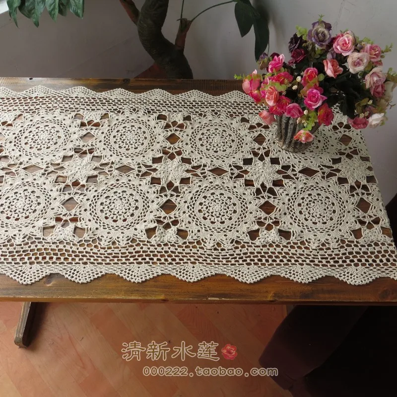 Free shipping coral table runner bed runner women like party decoration cutout lace table cloth for coffee table cover