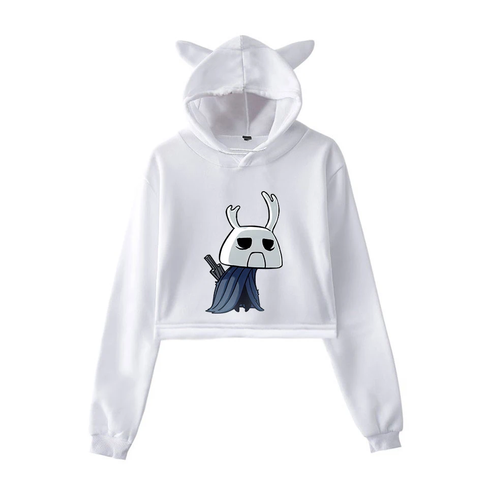 Hollow Knight Fashion Printed Cat Ear Hoodies Women Long Sleeve Hooded Sweatshirts 2019 Hot Sale Trendy Streetwear Sexy Hoodie