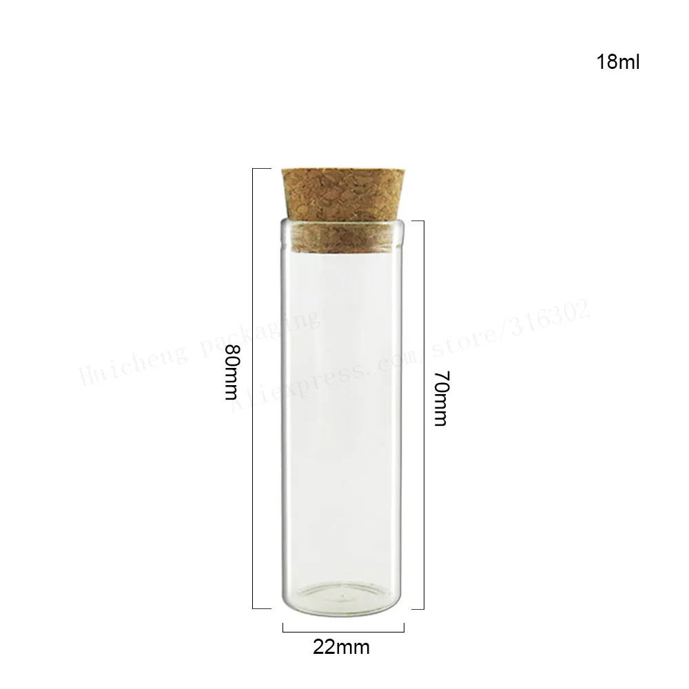 50 x 4 ml, 5 ml, 7 ml, 18 ml, 22 ml Glasröhre mit Korken, kleine Röhre, Glasflasche, Korken-Fläschchen für Schmuck, Perlen-Display
