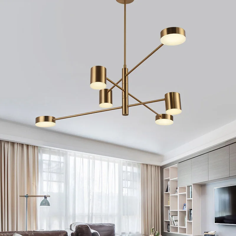 Modern Chandeliers 8 arms Gold Black Lighting Fixtures Aluminum Fixture Restaurant Living Dining Room Lustre Hotel Kitchen Lamps