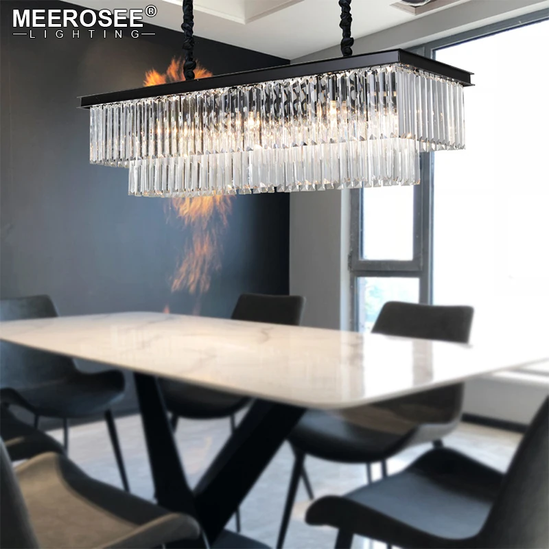 

Modern Rectangle Pendant Lights Crystal Hanging Lustre de cristal Lamp Dining room foyer Pendant Lighting 100% Guarantee