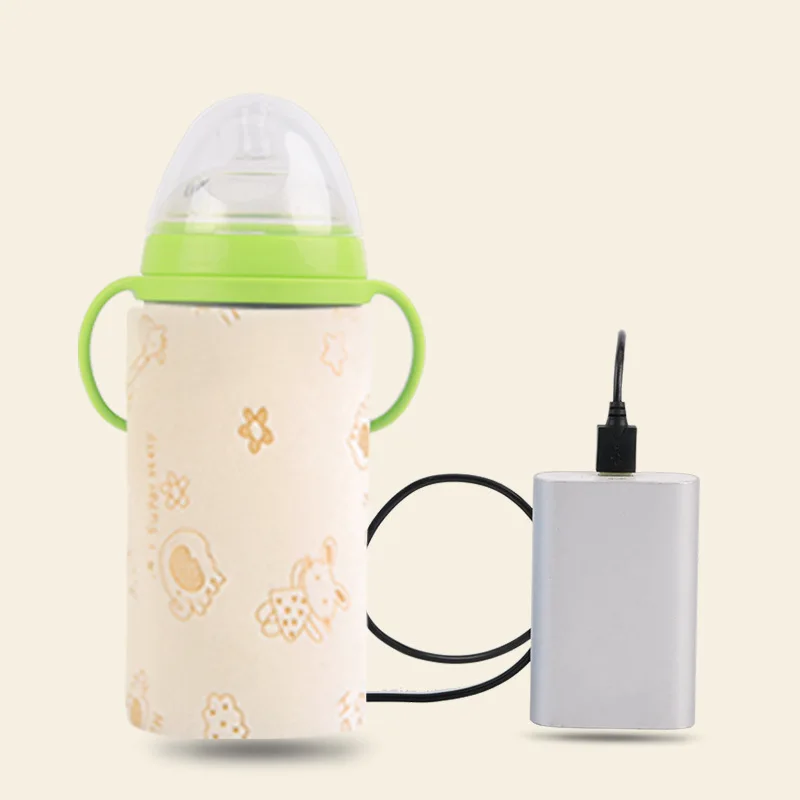 New USB Baby Bottle Warmer Portable Travel Milk Warmer Infant Feeding Bottle Heated Cover Insulation Thermostat Food Heater