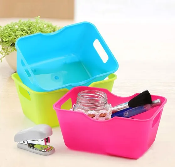 1PC Desktop Storage Box Plastic Organizer Case Rectangular Stationery Cosmetic Trinkets Tools High Quality OK 0322