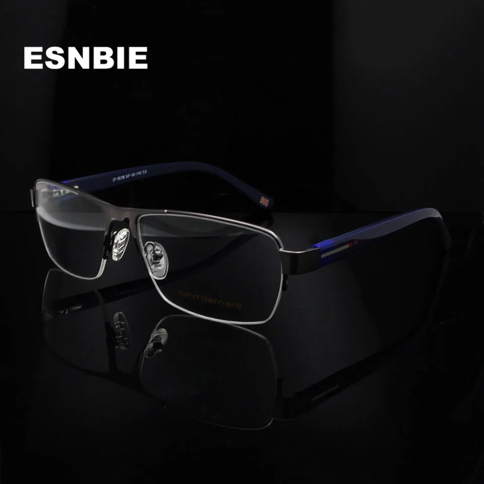 

ESNBIE New Rectangle Oversized Eyeglasses Frame Pilot Eye Glass Frames For Men Myopia Optical Glasses Mens Half Rimmed Glass