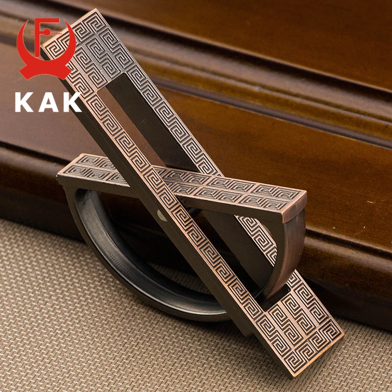 KAK Vintage Tatami Hidden Door Handles Zinc Alloy Recessed Flush Pull Cover Floor Cabinet Handles Furniture Handles Hardware