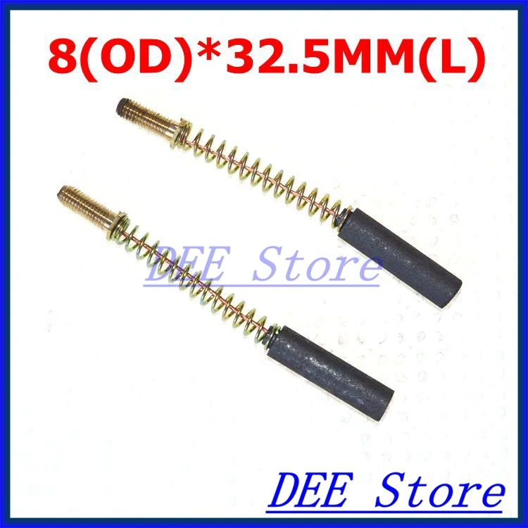 

2pcs 8mm(OD)*32.5mm(L) Round Cylindrical Motor Carbon Brushes Power Tool Hand Drill Hammer Saw Grinder Electric Motor