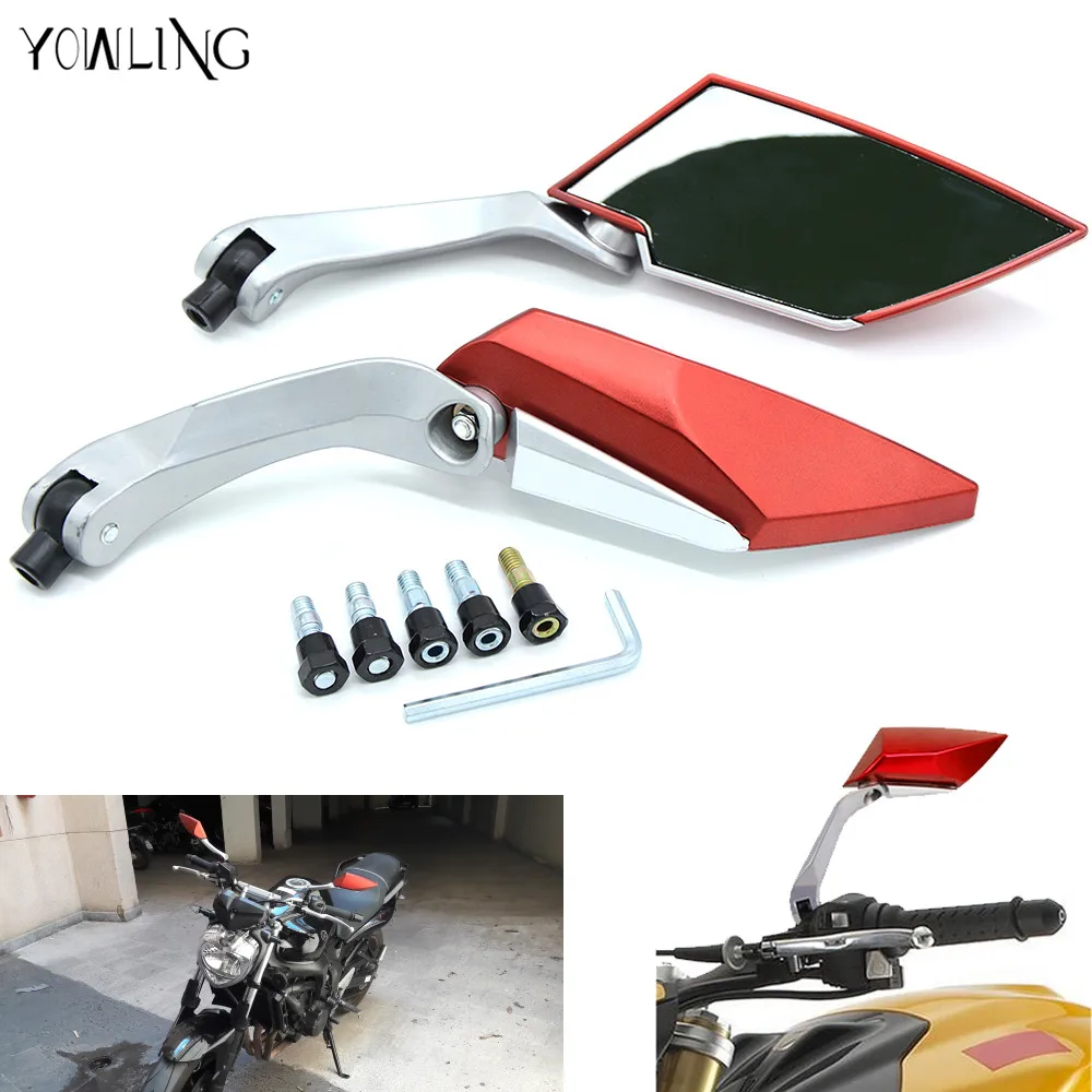 

2 color Aluminum CNC motorcycle rearview Side mirror For honda yamaha tmax mt Kawasaki z750 Z800 Z1000 Suzuki Ducati XT660 WR250