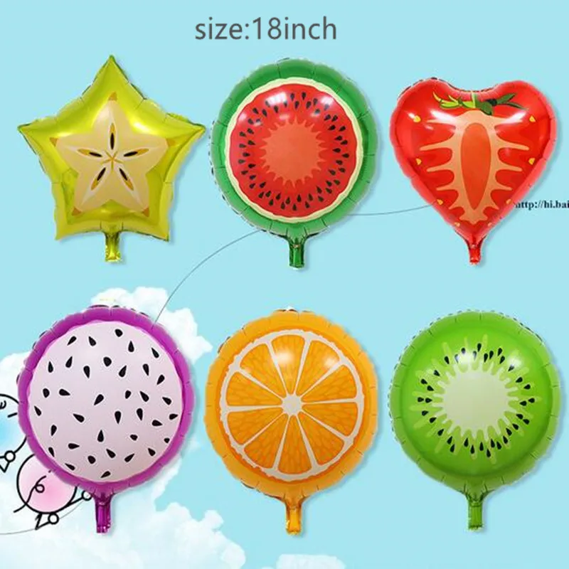 50pcs 18 inches Fruit Aluminum Foil Balloons Strawberry Helium Ballons Children Inflatable Toys Birthday Wedding Party Decor