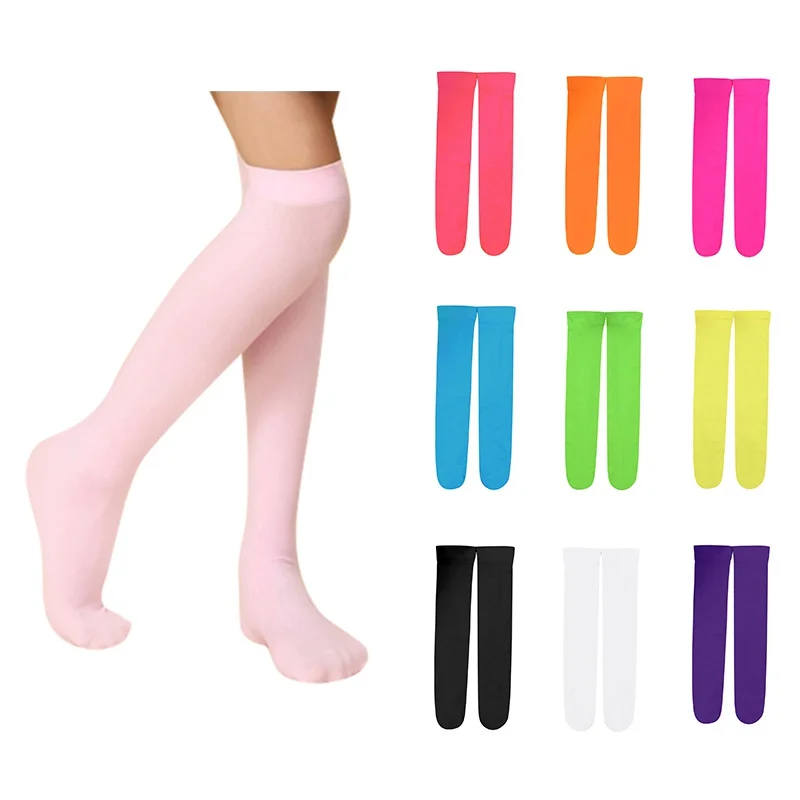 3-12Y Kids Sock Candy Color Baby Knee High Long Socks Girl Children Accessories New 10 Colors Solid Polyester