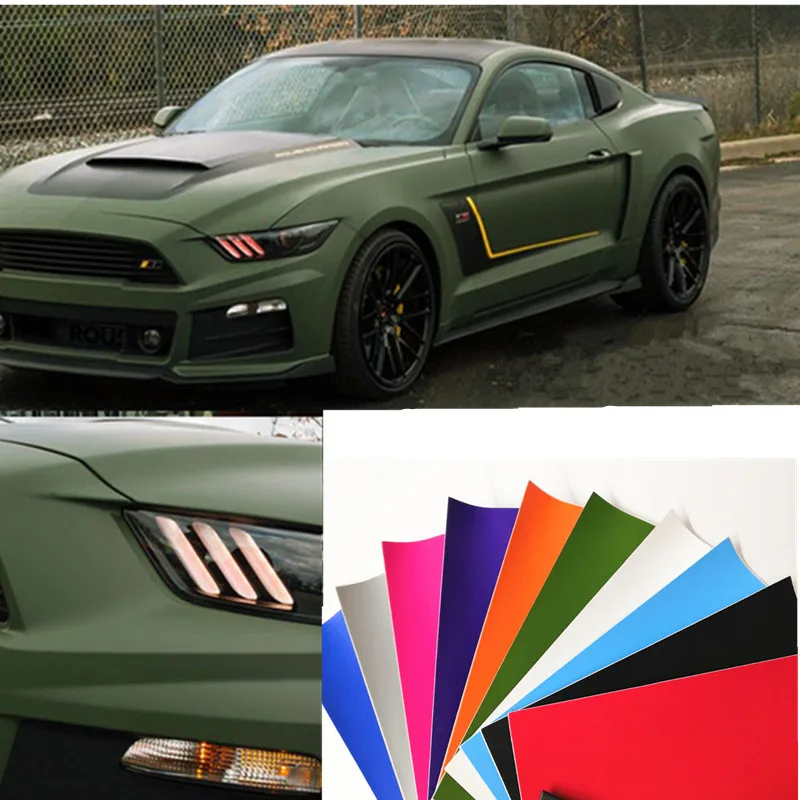 40x152cm Fashion Car Styling Stickers Army Green Matte Flim PVC Vinyl Wrap Car Body Film for Motorcycle Bicycle Auto Accessories