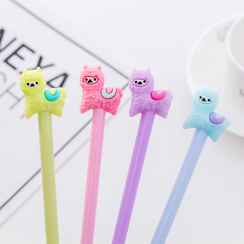 40Pcs  Lovely Alpaca Sheep Water Signature Gel Ink Pen/ Student Office School Stationery / Children Prize Gift